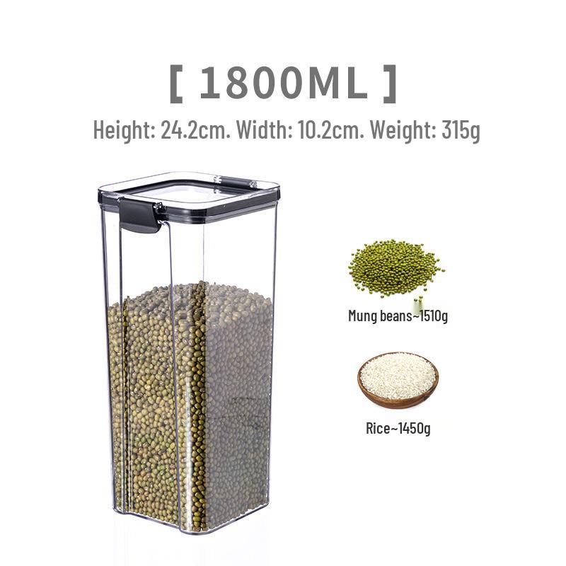 Airtight Kitchen Cereal & Snack Storage Jars - Moisture-Proof Drawer Organizer for Dry Goods