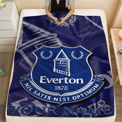 1 vnt. individualus pavadinimas Everton FC raštuotas flanelinis pledas, tinkamas visiems sezonams, namų dekoravimui, šilumai ir komfortui, dovanoms, šventinei dovanai_xia