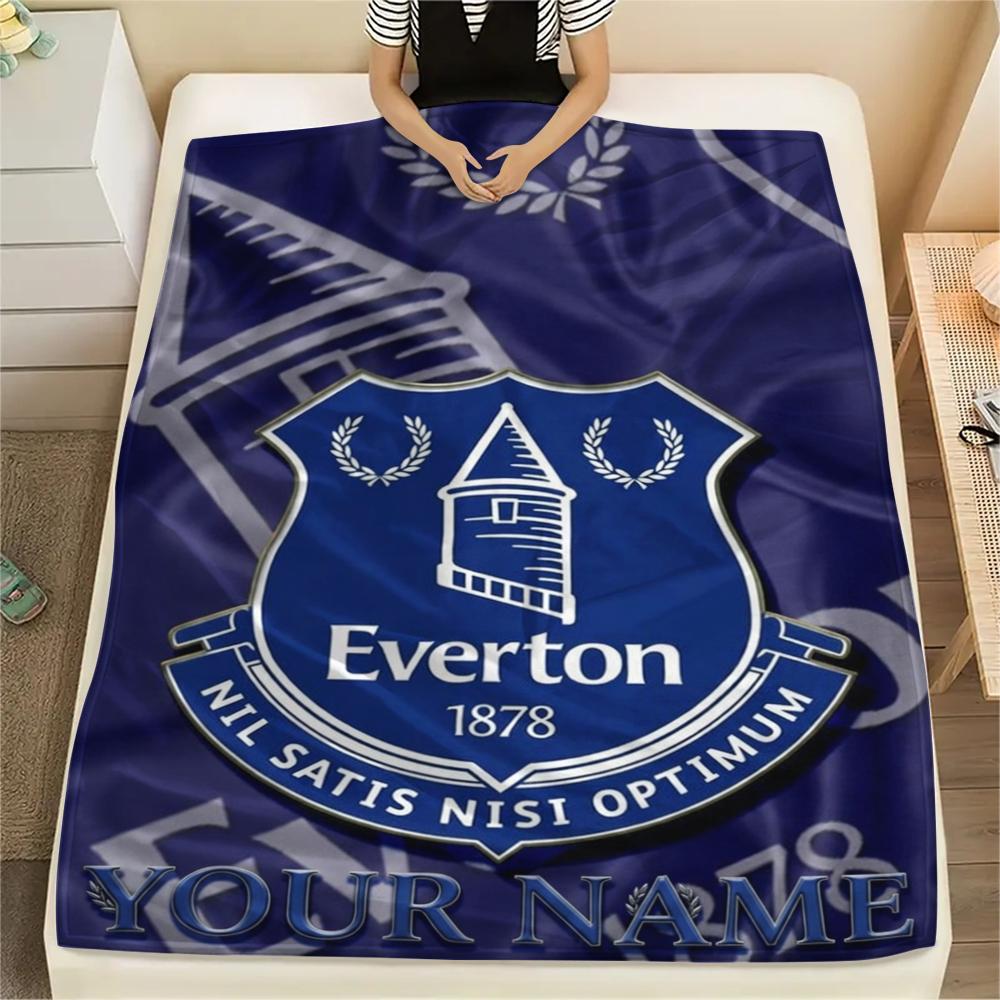1pz Coperta Flanella Personalizzata Nome Everton FC Fantasia Adatta a Tutte le Stagioni per Arredo Casa Calore e Comfort Regali Regalo Festivo_xia