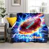 1PC Custom Name Electric Football Power flannel blanket versatile, all-season throw suitable for the living room, bedroom, camping, travel, and gift