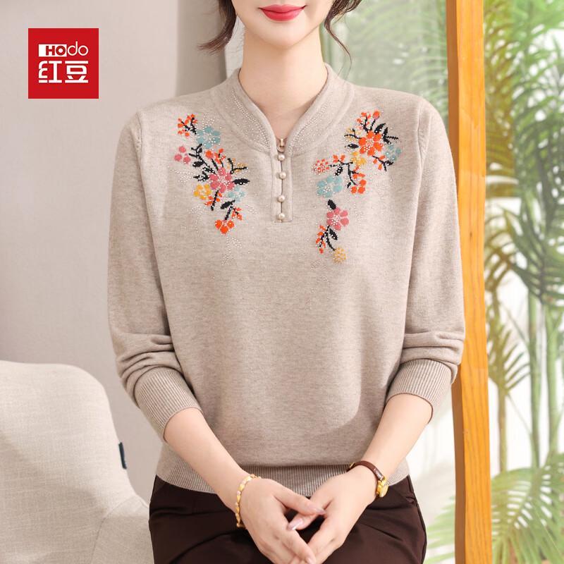 Hodo Mid-Aged Women's Embroidered Knit Sweater