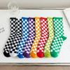 Unisex Socks Funky Harajuku Trend Women Checkerboard Socks Geometric Checkered Sock Men Hip Hop Cotton Streetwear Novelty Soks