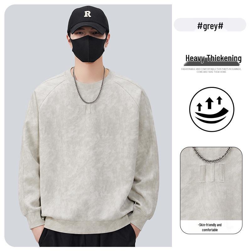 Men s Heavyweight Tie-dye Hoodie with Velvet Lining - Autumn/Winter 2025 Long Sleeve Top XL