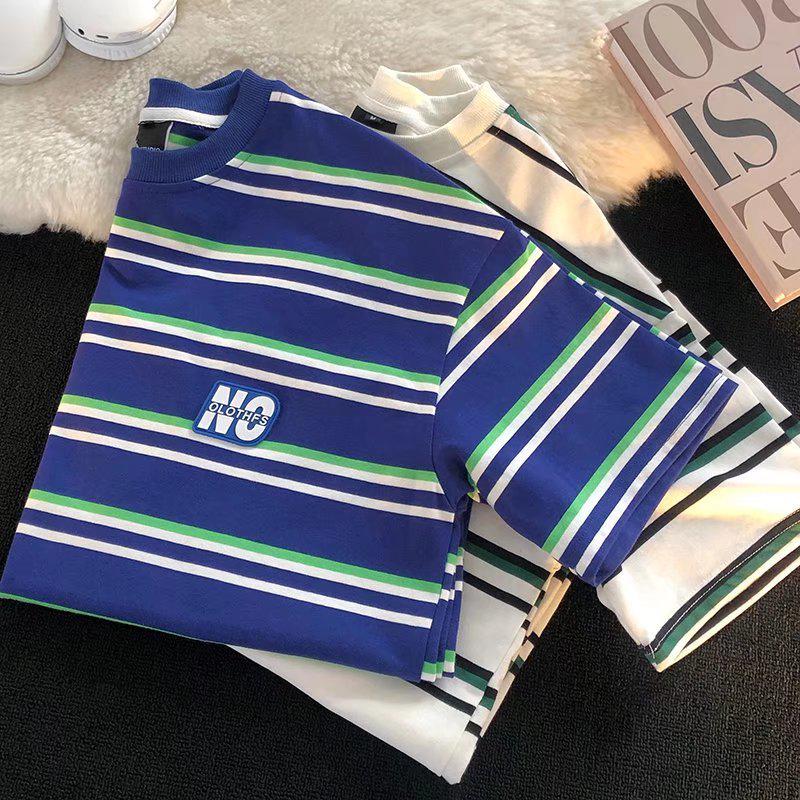 Tricou Retro cu Dungi pentru Bărbați - Design Trendy Vară 2022