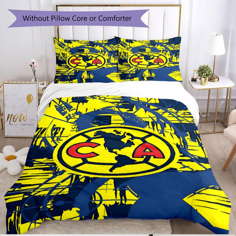 3pcs Duvet Cover Set (1*Duvet Cover + 2*Pillowcase, Without Core), Club America Print Soft All‑Season Bedding Set, Home Bedroom Decor Gift