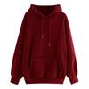 Women's Fashion Casual Solid Color Hooded Loose Fleece-Lined Thick Long Sleeve Sweatshirt