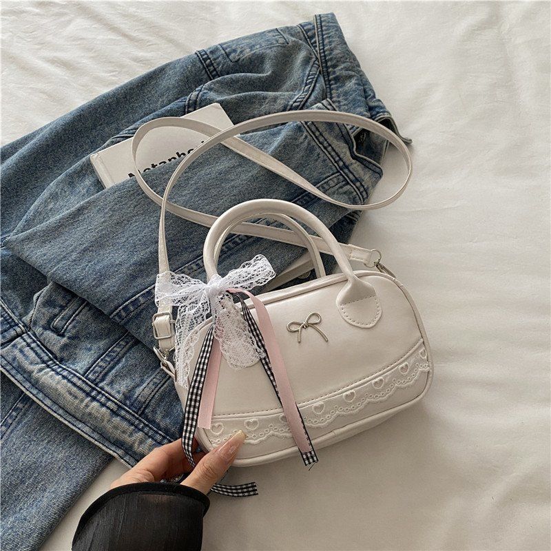 Simple Stylish New Women's Crossbody Bag Fashion Handbag Shoulder Bag Versatile Bowling Bag Cute Bow Crossbody Pouch