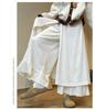 Women's Patchwork Lace Trim High-Waisted Wide-Leg Pants: Versatile, Slimming, Plus Velvet for Autumn/Winter 2025.
