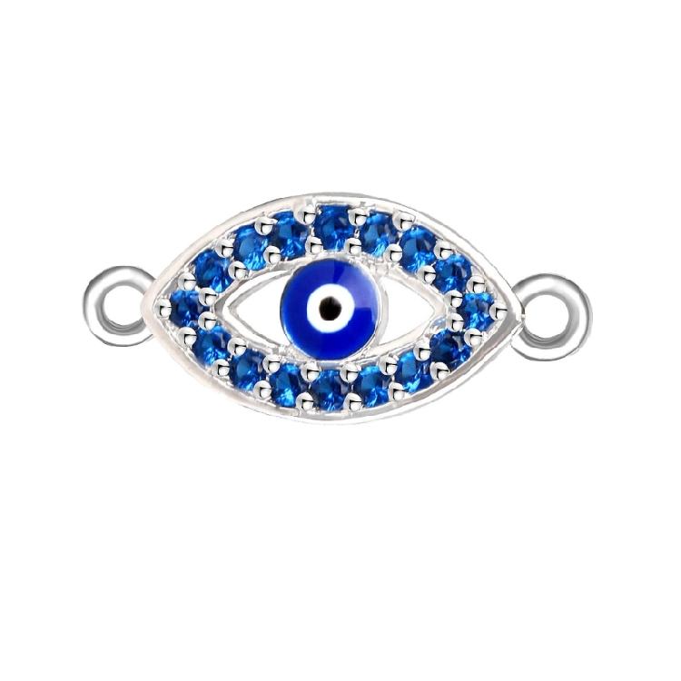 Elegant Copper Necklace and Bracelet Pendant Evil Eyes Charm with Sparkling Zirconia Handmade Jewelry Accessories