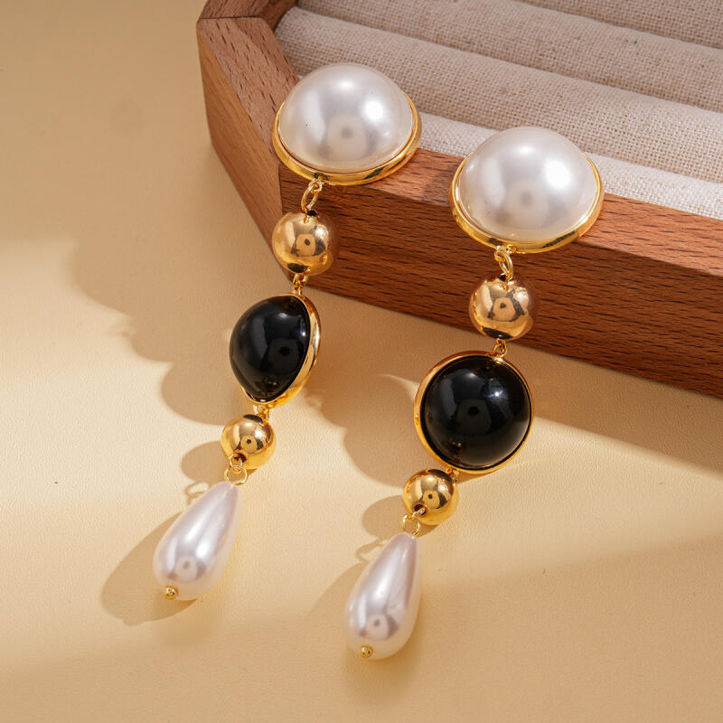 French Vintage Imitation Pearls Tassel Earrings for Women Ladies Geometric Circular Water Droplet Dangle Earrings Jewelry Gifts