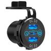 Car USB Charger Socket Metal 60W Car Charger 12V 24V USB Outlet PD USB-C & Two QC3.0 Ports Touch Switch for Boat Marine