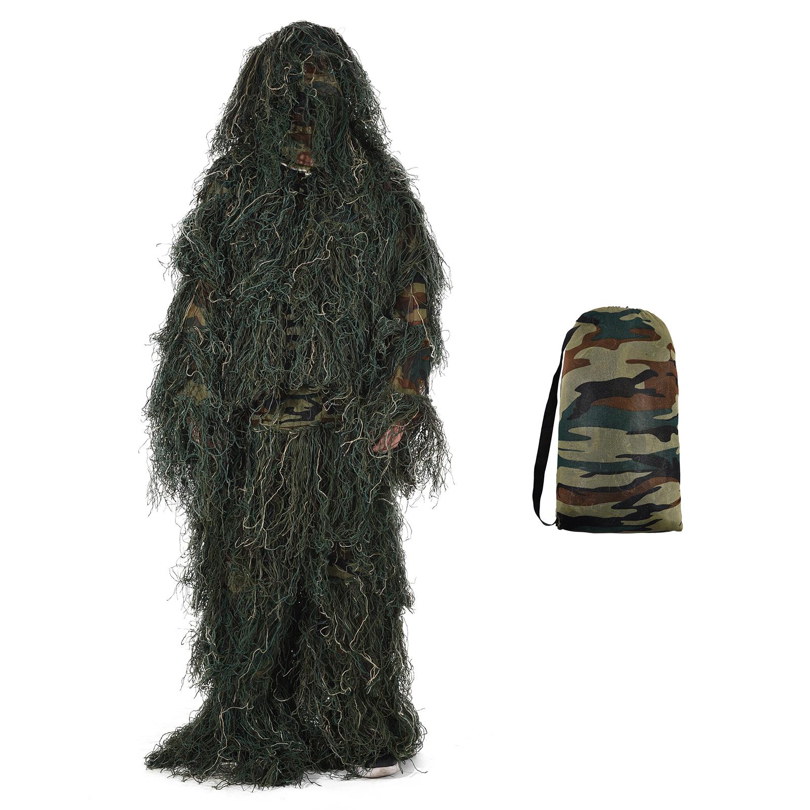 

Чоловічий костюм Ghillie 5-в-1 - Камуфляж снігової пустелі та джунглів - Регульована посадка - Дихаючий зелений/камуфляжний