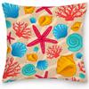Square Cushion Cover Pillow Office Sofa  Turtle Coral Shell Double-sided Animal Ocean World
