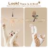 Feather Teaser Cat Toy Flying Feather Cat Catcher with Extra Long 34.5" Wand and Small Bell Fun Exerciser Playing Toy for Kitten