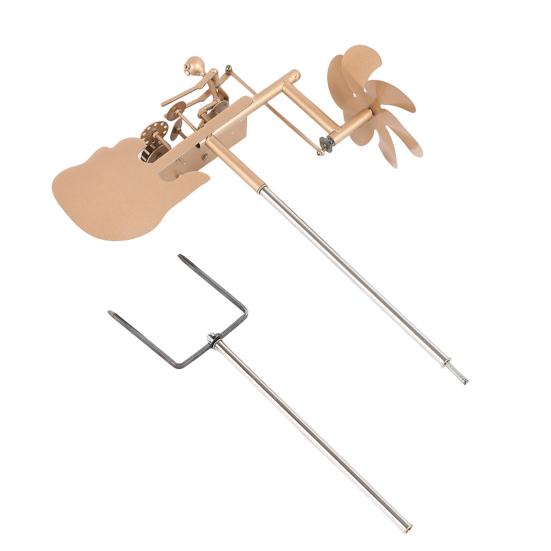 Yousheng Rock Drummer Windmill Handmade Metal Drummer Sculpture Garden Wind Spinner Percussionist Music Figurine for Patio Yard Lawn Decor