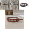 Classic Twolayer Leather Belt For Women With Silver Buckle For Casual And Office Wear