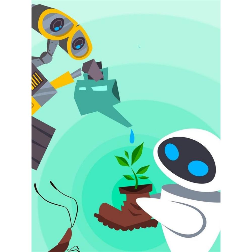 

Disney Diamond Painting WALL E EVE Art Illustration Cute Cartoon Cross Stitch Complete Set Creation and Sewing Mosaic 5D DIY Home Decor Round 20x30cm