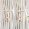 2pcs modern minimalist curtain straps, hanging balls, handmade cotton rope storage straps, living room and bedroom decoration