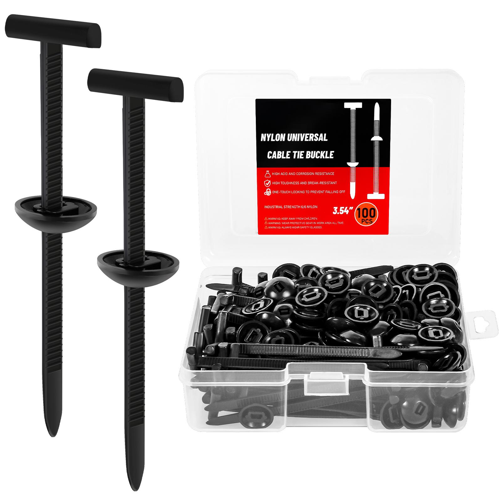 

200/100pcs Upgrade Universal Cable Tie Buckle Multifunctional Snap Fit Nylon Clips Car Zip Ties Clips for Car Fender Bumper Trun
