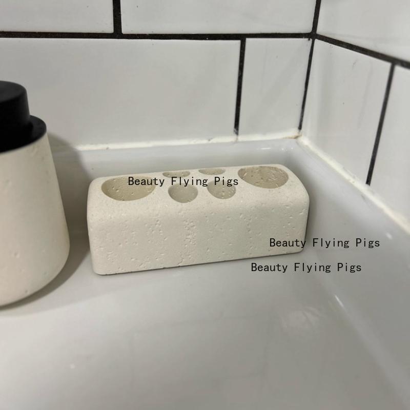 1pc Sandstone Toothbrush Storage Rack, Household Toothbrush and Toothpaste Rack, Shaver/comb Holder, Bathroom Accessories