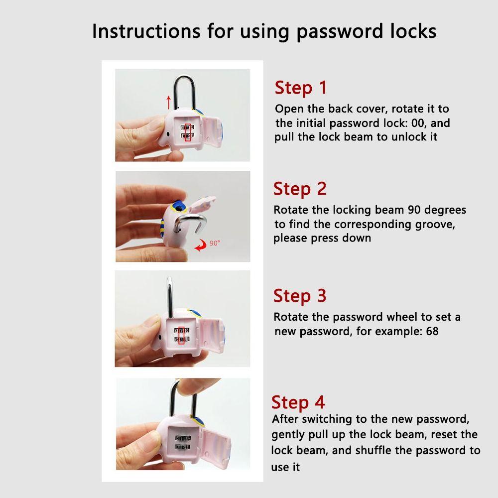 Luggage Travel Security Tool Number Password Combination Lock Digits Code Padlock Heart Shaped Lock