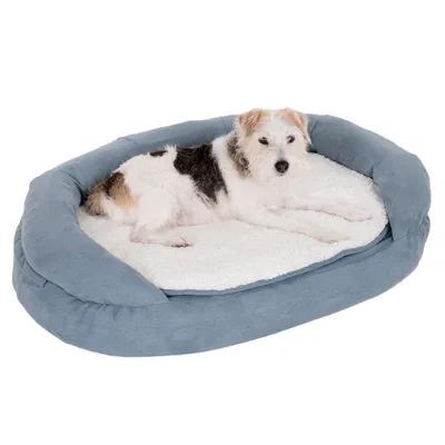Oval Memory Dog Bed, Grey, 100 X 65 X 22 Cm