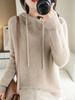 Women's Lace-up Knit Hoodie: Spring/Autumn Long Sleeve Loose Pullover Sweatshirt