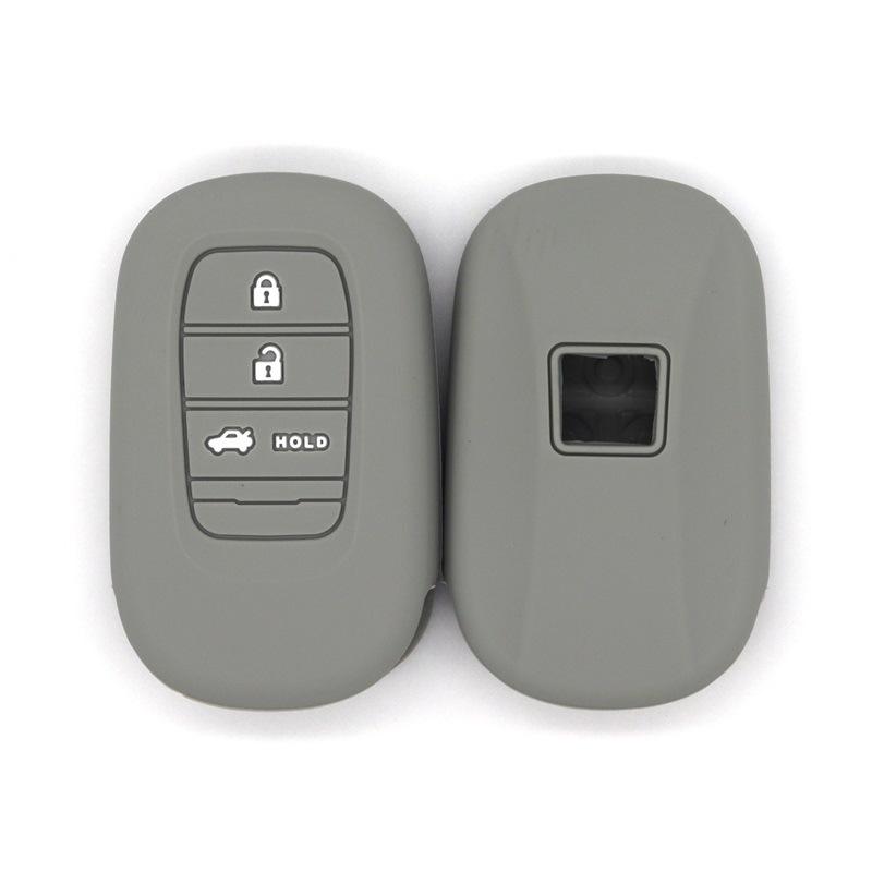 

Silicone key cover, suitable for the new Honda HRV Accord one-touch start car key bag, high-quality shockproof key cover сірий