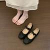 Square head bow ballet shoes women's summer 2025 new French sweet with skirt inner height increase Mary Jane shoes