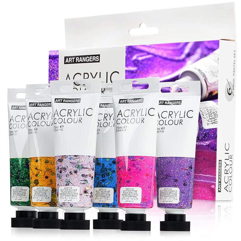 

acrylic paint acrylic pigment Shining 6 color set quick drying Durability tube 75ml handmade Can be drawn on cloth/stone/glass/ceramic for children