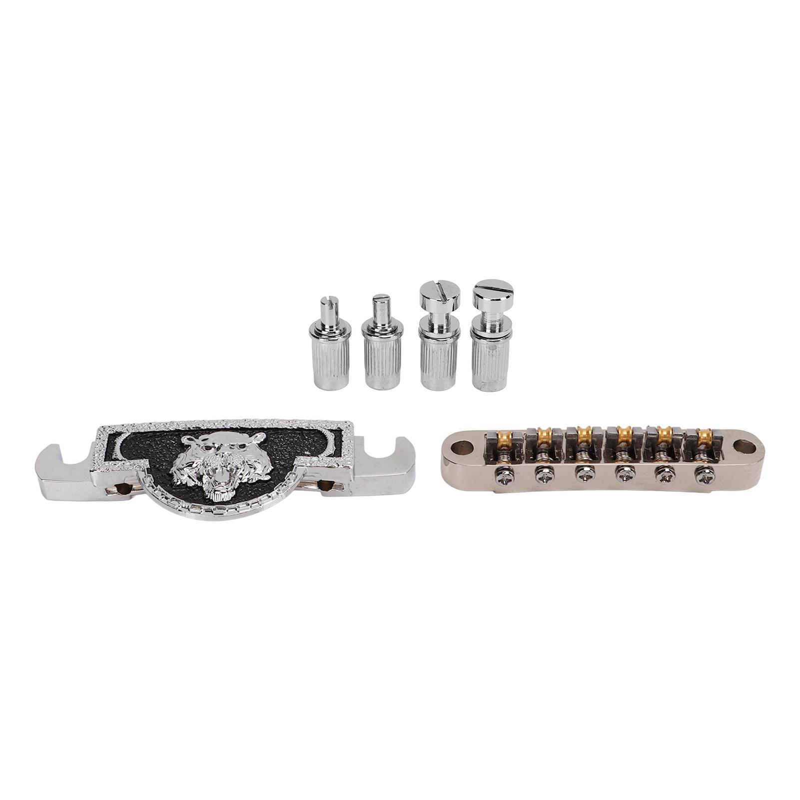 

Металлический бридж с роликовыми седлами для гитары, тигровый серебристый, декоративный, для электрогитары, замена