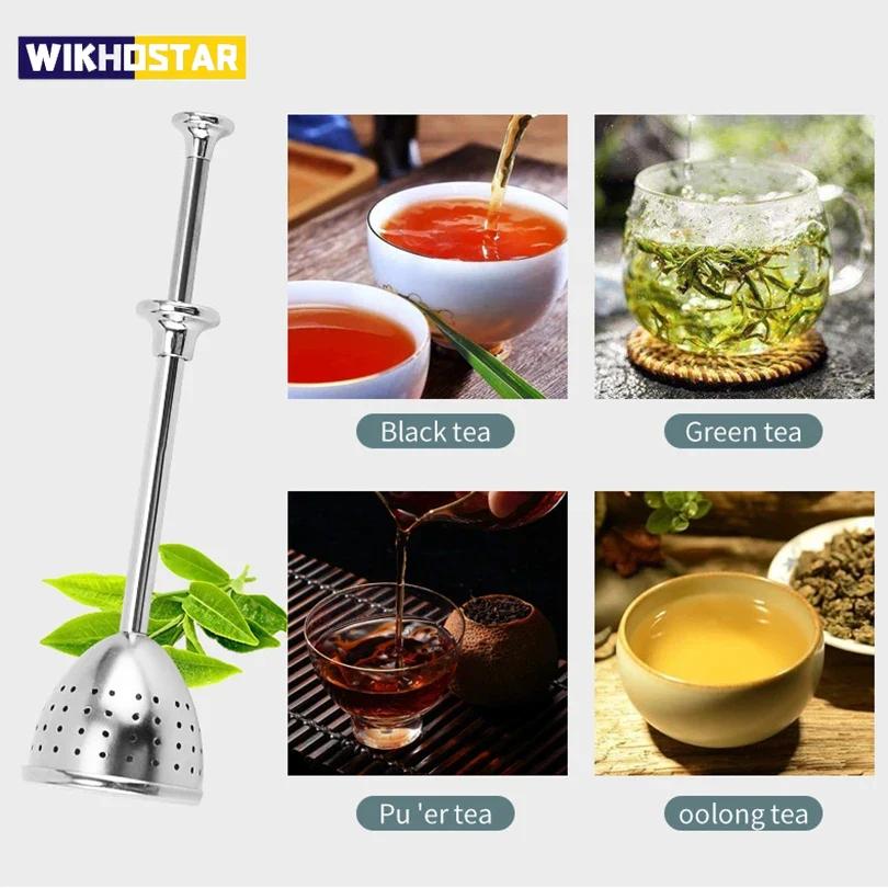 304 Rostfritt Stål Te Filter Återanvändbar Tesil Kula Metall Tepåse Tekanna Justerbar Teinfuser Filter Köksredskap