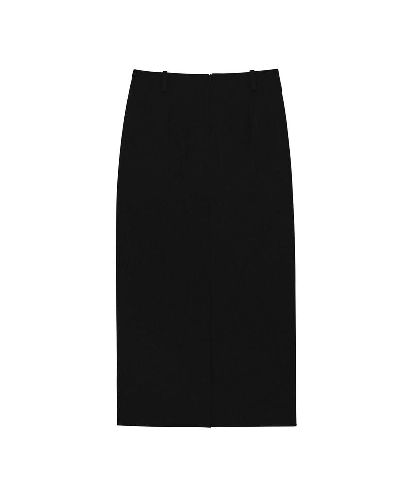 HYEYEONG KIM Cord Set Tailored H-Line Maxi Skirt - Black