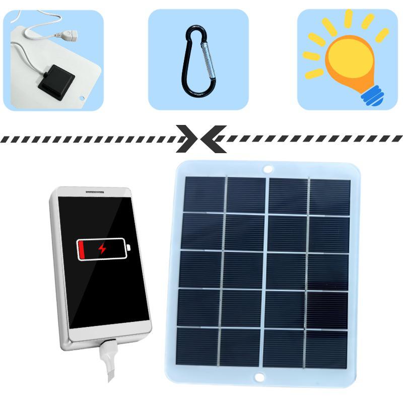 Portable 3W 5V Flexible Solar Panel - Lightweight Outdoor Charger for Multiple Devices