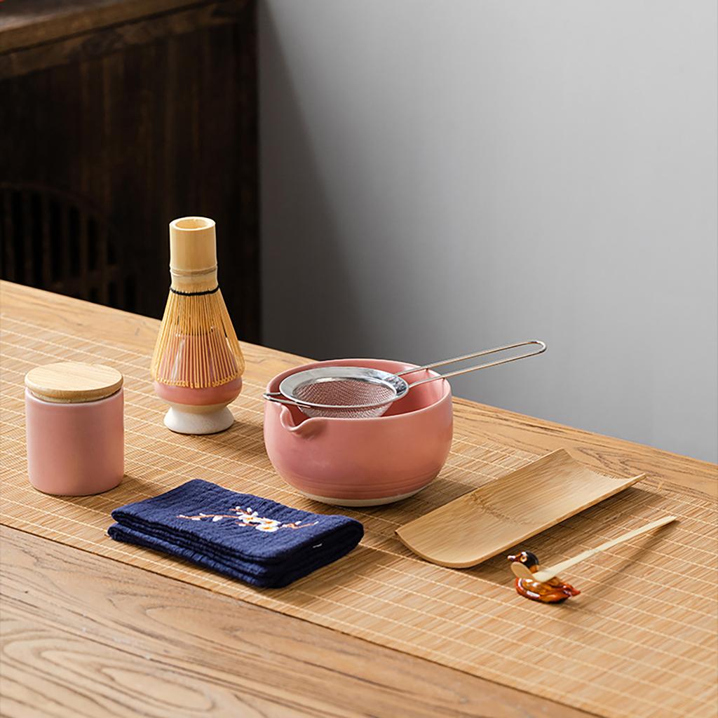 Set of 9 Matcha Set Ceramic Matcha Ceremony Set with Bowl Plate Spoon Matcha Kitchenwares Matcha Serving Set for Matcha