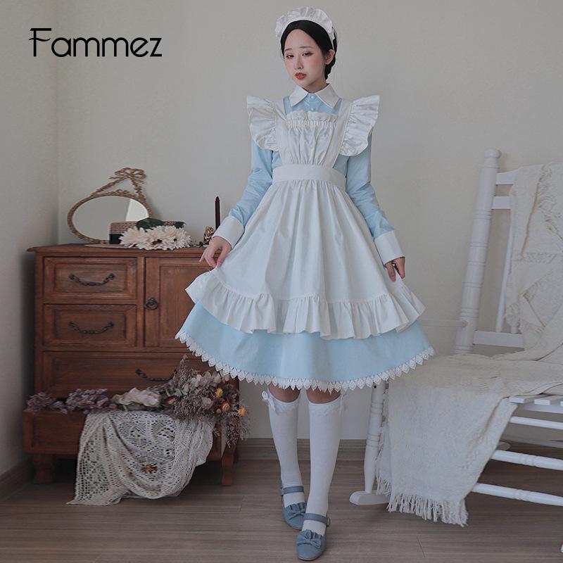 Japanese Lolita Long Sleeve Cosplay Maid Dress LT003