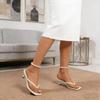 Women's Heels Flip Flops Square Toe Low Heels Comfortable Summer Sandals for Casual