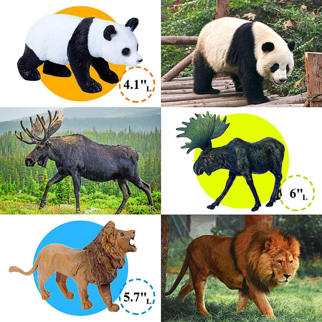 Safari Animal Toy 12 Realistic Jumbo Wild Jungle Animal Large African Zoo Animal Figure Set with and Plastic Animal Learning Toys for Boys and Girls