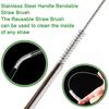 Straw Cleaner Brush Long 10 inch, 10-PCS Straw Brush of Bristles Diameter (5+8+12+16+20mm) for Cleaning Reble Straws, Sippy Cup, Water Bottles,