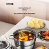 Sanhe 3-Lagen 304 Edelstahl Dampfgarer mit Sichtdeckel, 28cm
