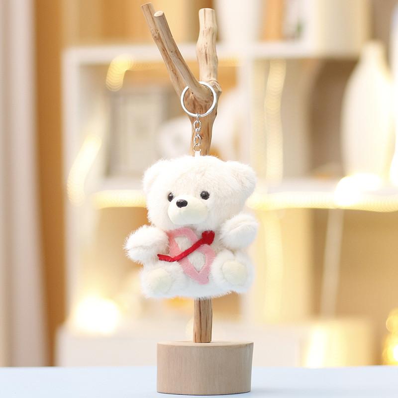 Cartoon Plush Bear Keychain With Soft Short Plush For Girls Gift And Bag Decor