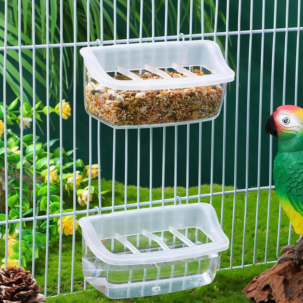 Parrot Bird  Feeder Chicken Hanging Feeder Drinker Supplies Water Box Pet Chicks Quail Duck Bird Poultry Plastic Food Container