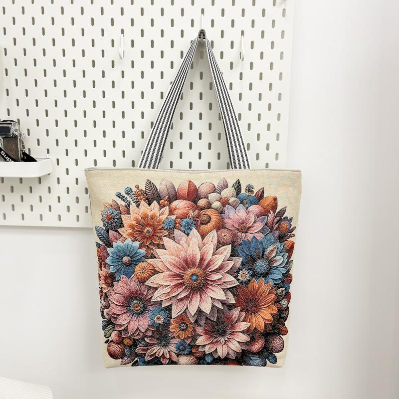 Butterfly Three-dimensional Embroidery Women's Bag Craft Casual Large Tote Capacity Bag