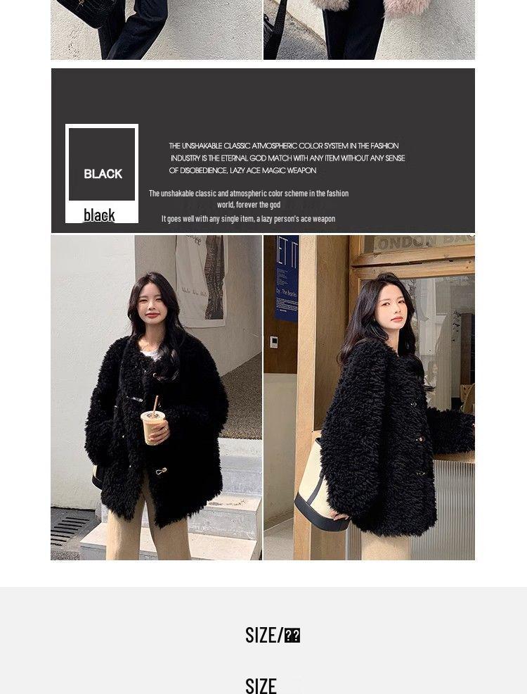 Women's Trendy Lamb Fur Coat, Winter Plus Velvet, Thick One-Piece, Plus Size Fashionable.