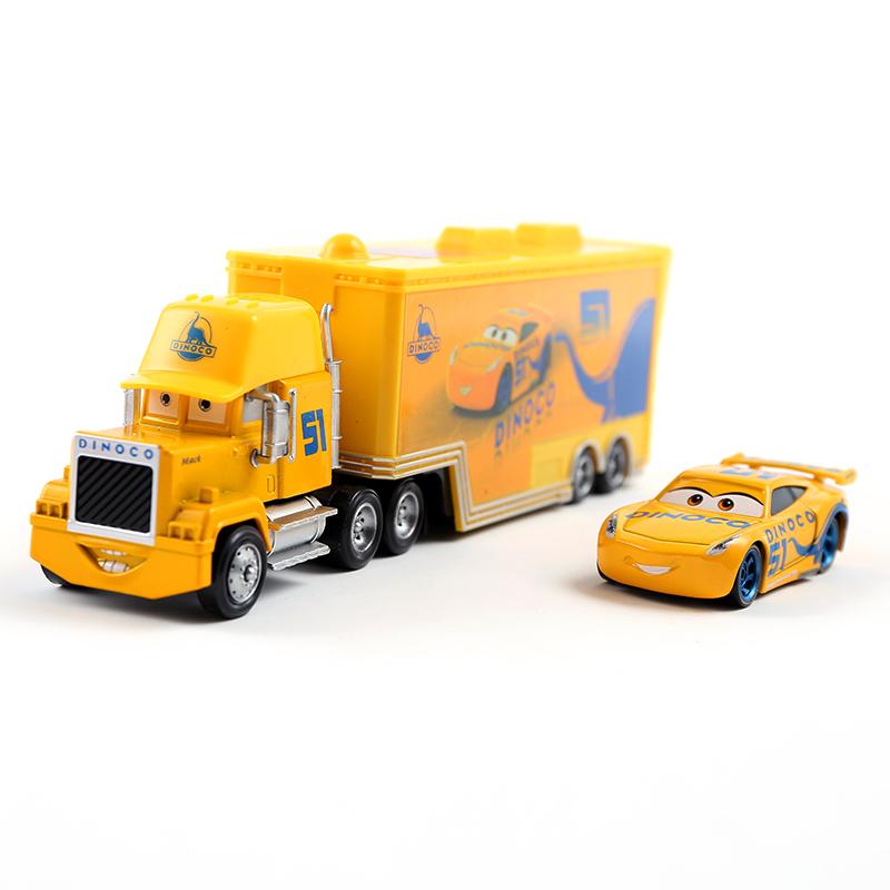 Disney Pixar Cars und Trucks Spielzeugset Der König Cruz Lightning McQueen Mike Onkel 1/43 Die-Cast Modell LKW Spielzeug Geschenk für Kinder