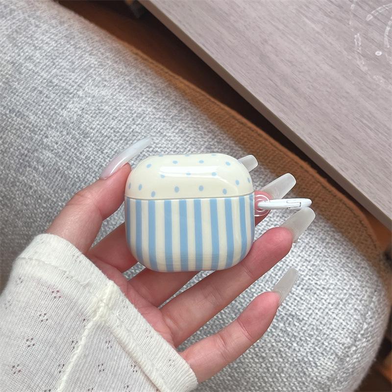 Korean polka dot vertical stripe Hyunya flower for AirPods 1 /pro1 earphone protective case two or three generations of new models