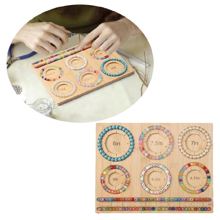 Wood Jewelry Designing Board Unique Bead Storage Plate Organization Tray for Bracelet and Necklace Projects
