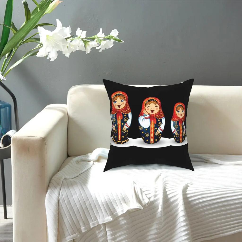 Russian Traditional Art Matryoshka Doll Square Pillow Case Decorative Pillow 45*45cm Pillowcase