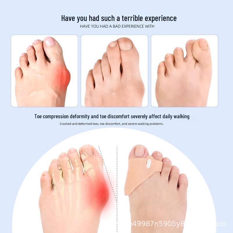 Adjustable Silicone Toe Separator & Corrector for Overlapping and Big Toe Alignment