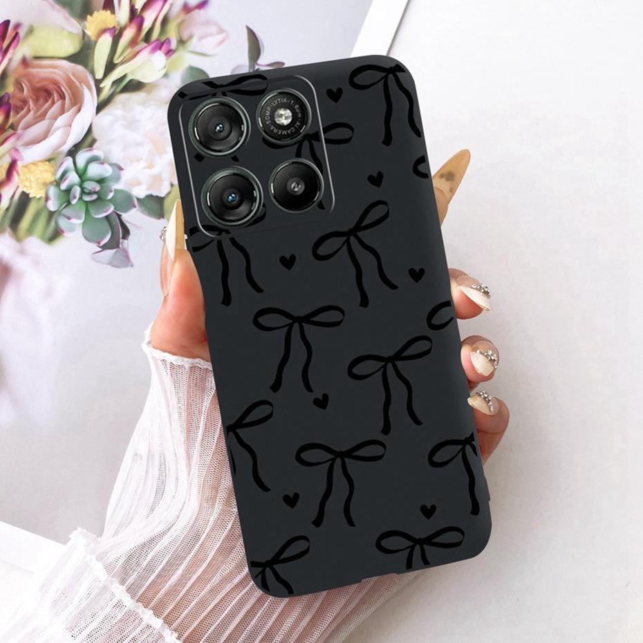 Modne etui na telefon z literami dla Motorola Moto G77 G67 Tylna osłona dla MOTO G67 G77 5G Miękkie czarne silikonowe etui